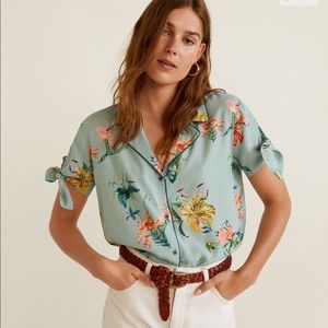 Mango floral print top, size 2